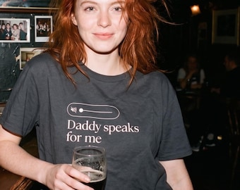 DDLG Crop Tee, Daddy Speaks For Me, Submissive 100% Cotton Shirt