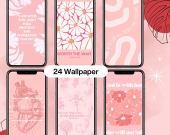 Fondo de pantalla con versículos bíblicos en rosa, alta resolución, iOS 16, fondo de pantalla cristiano, descarga digital, afirmación, motivación, cita positiva, iPhone