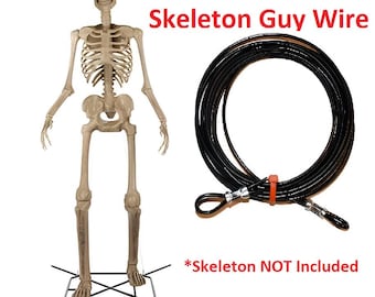 1x Black 920 lb Extra Heavy Duty 12-Foot Skeleton Upgraded Guy Wire Cable Replacement Thicker Coated Home Depot
