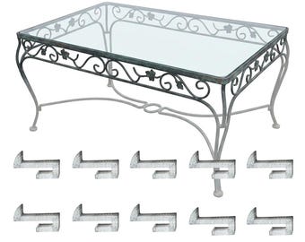 Clip de sujeción para borde de mesa de vidrio de patio, espaciador de hierro fundido para muebles de exterior, pieza de repuesto resistente a la intemperie.