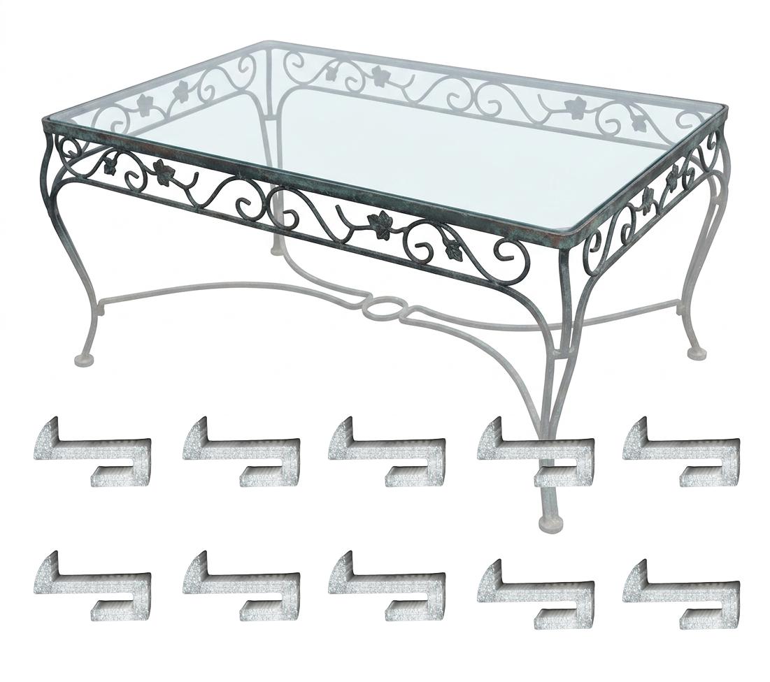 Table Rim Part Patio Glass Table Retaining Rim Clip Outdoor Furniture Cast Iron Spacer ...