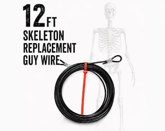 1x Svart 920-punds extra kraftig 12-fots skelettuppgraderad stagkabel, tjockare beläggning, Home Depot