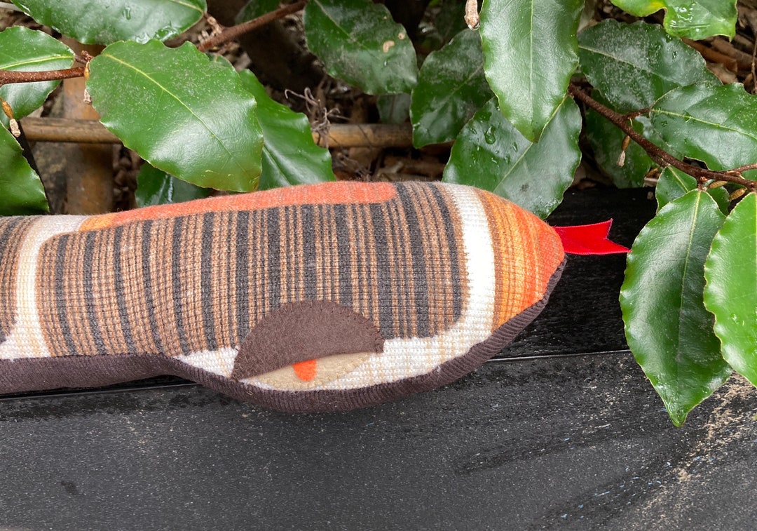 Handmade Retro Snake Draught Excluder Made With Original Vintage Fabric