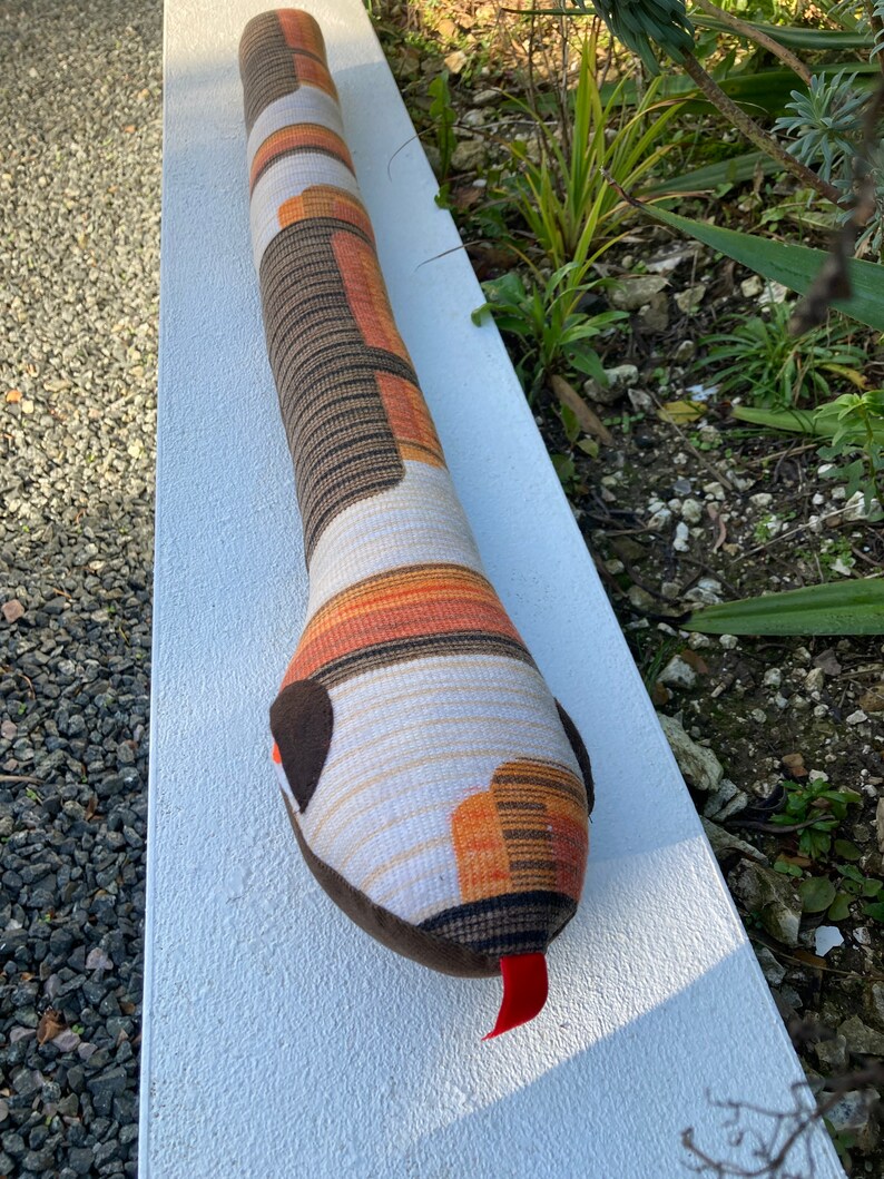 Handmade retro snake draught excluder made with original Etsy