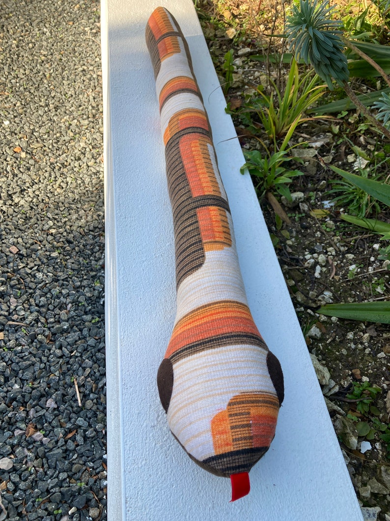 Handmade retro snake draught excluder made with original Etsy