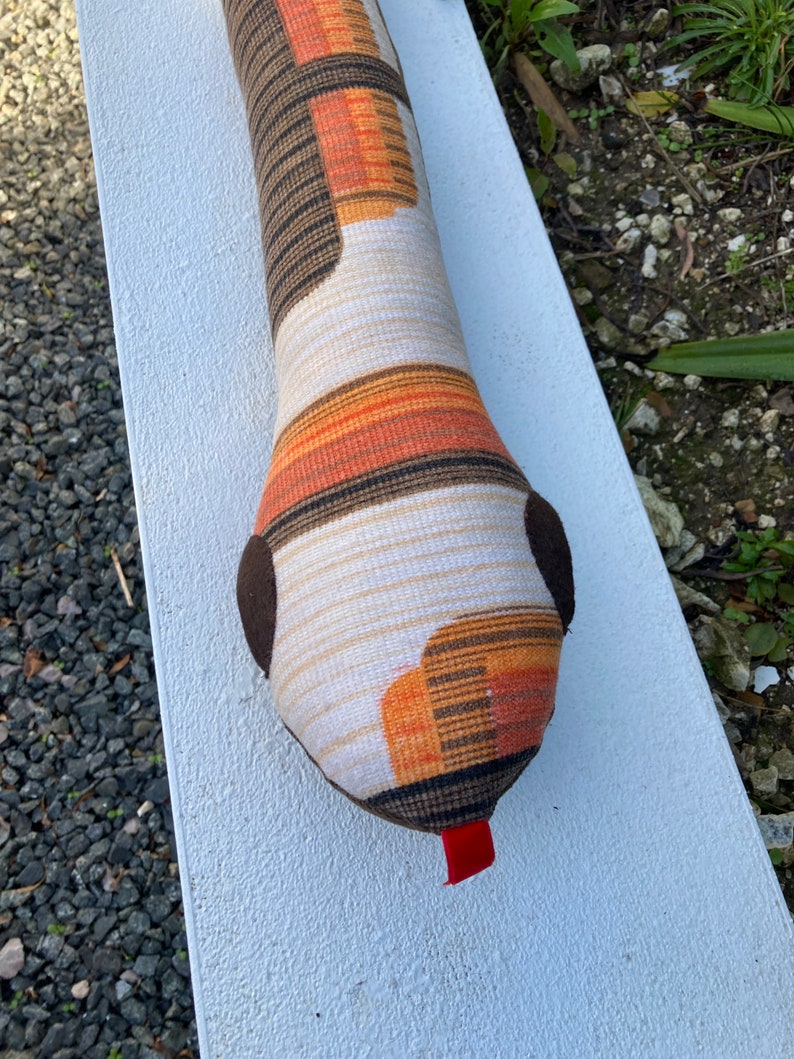 Handmade retro snake draught excluder made with original Etsy