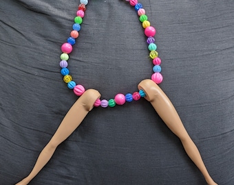 Doll legs beaded necklace