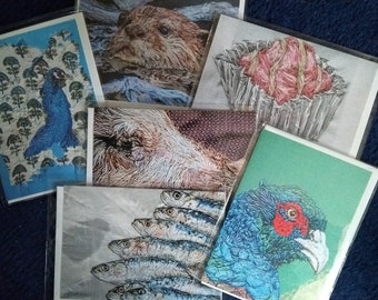 10 x art greeting cards - lucky dip.