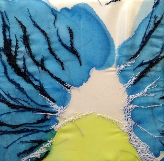 Pansy - Hand Stitched & Silk Painting Art - Etsy