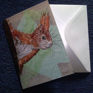 Red Squirrel design blank greeting card