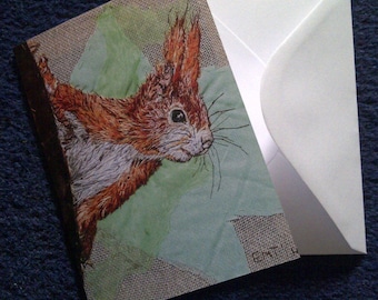 Red Squirrel design blank greeting card