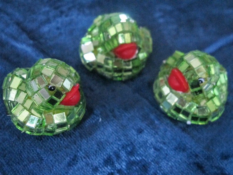LIMITED EDITION Trio of Dinky Disco Rubber Ducks Lime Green Etsy
