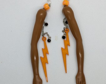 Doll arms charm pair of dangle earrings