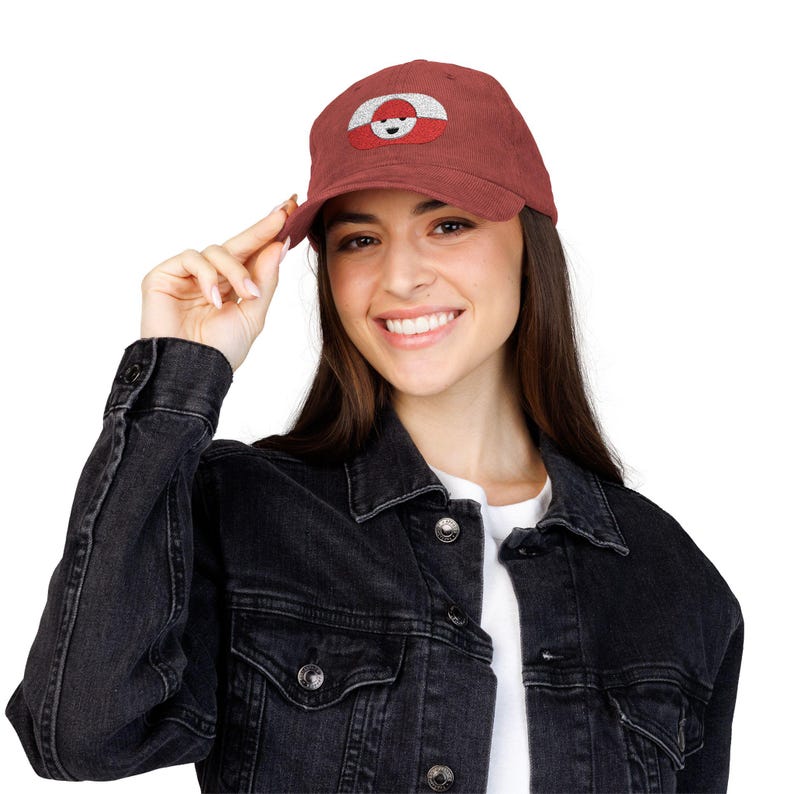 Great Greenland Cap | Nordic Statement Hat | Minimalist Arctic Dad Hat | Greenland Flag Cool Cap | Unisex Streetwear Gift image 6