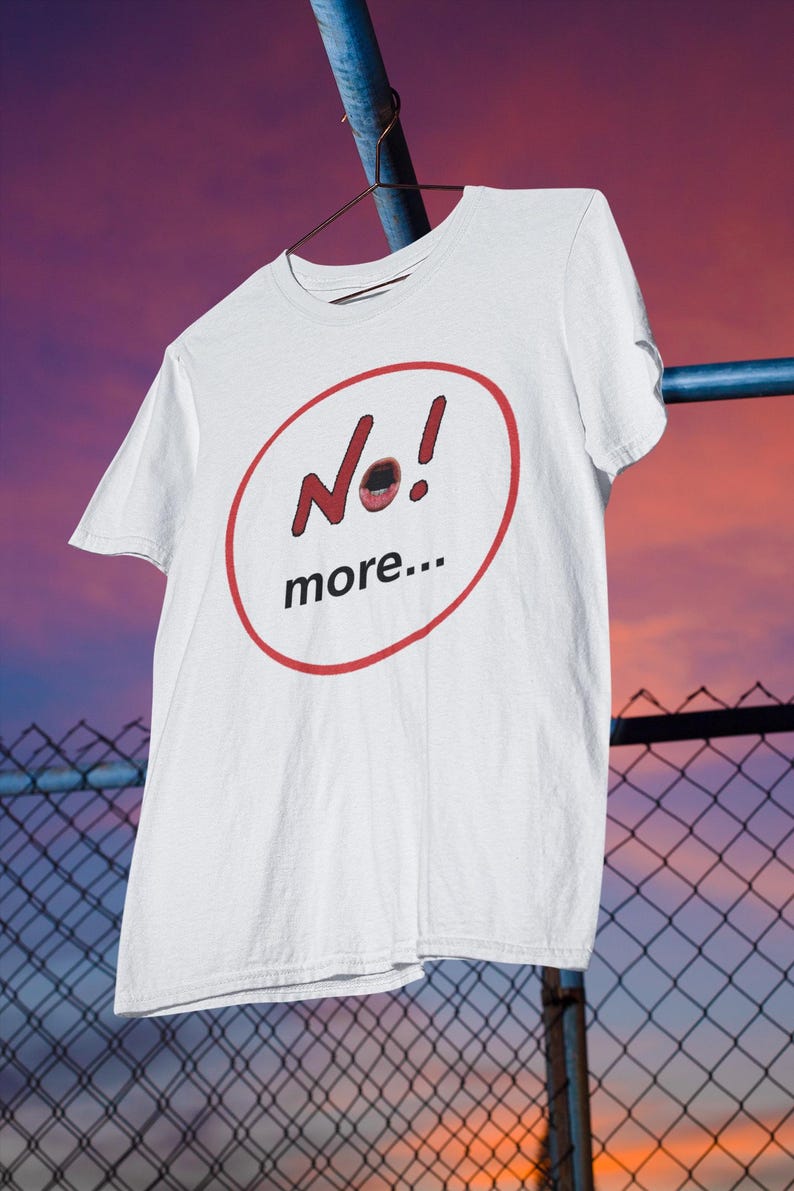 NO! MORE... is a wearable protest against escalation, conflict, noise and power without reflection.

This unisex graphic t-shirt combines raw hand-drawn typography with a human scream hidden inside the message — turning a simple phrase into a visual reaction.