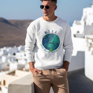 Sweatshirt: MEGA Message - Unisex Climate Activism Apparel | Design by ConstantinObel image 2