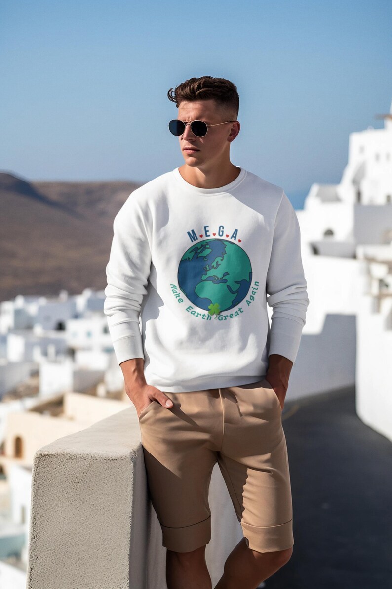 Sweatshirt: MEGA Message - Unisex Climate Activism Apparel | Design by ConstantinObel image 2