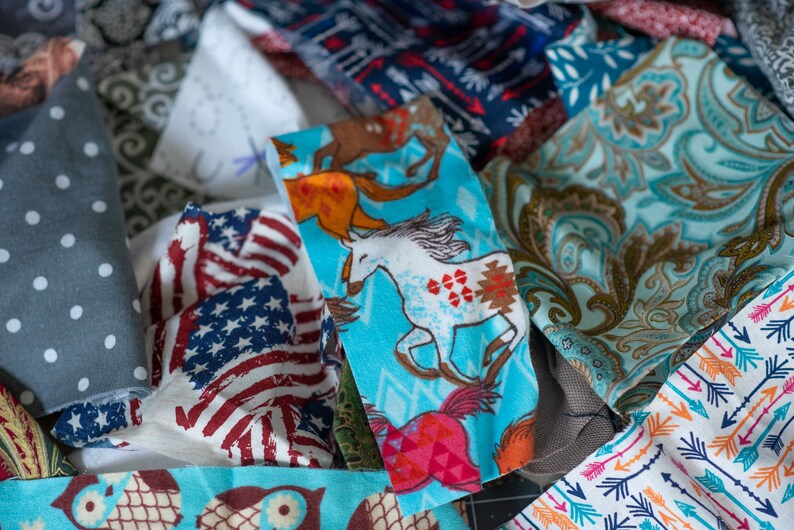 By the Pound Fabric Pieces Scrap Fabric Fabric Remnants Etsy