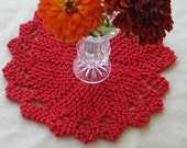 Handgebreide vaatdoek washandje kleedje uniek rond - beste ooit - rood klaar voor verzending - 100% katoen