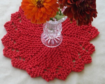 Hand Knit Dishcloth Washcloth Doily unique round - Best ever