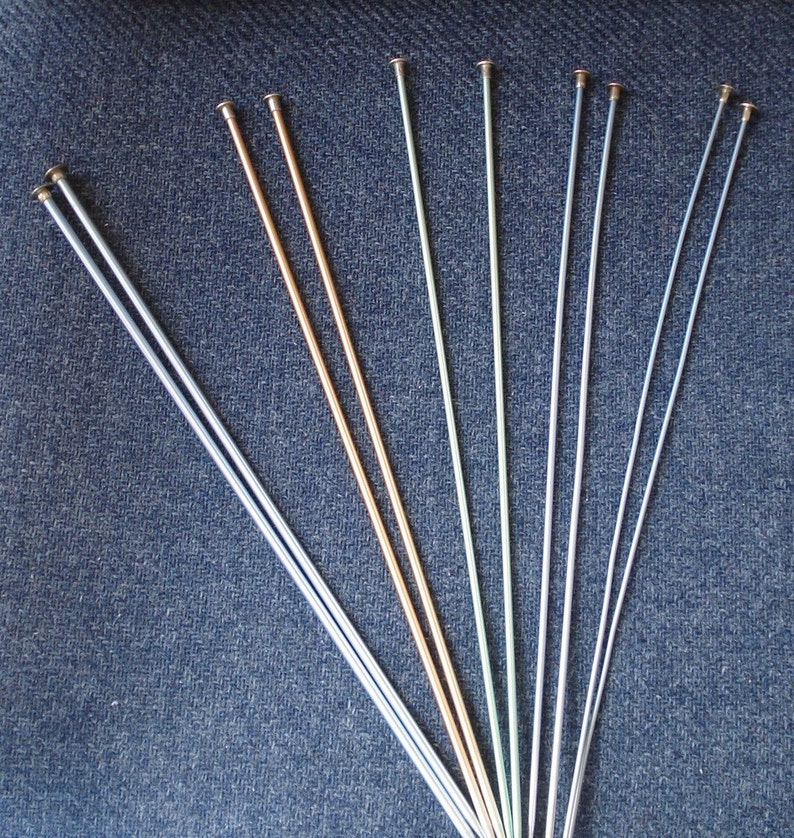 Knitting Needles One Pair 14 or 10 Long Aluminum Etsy