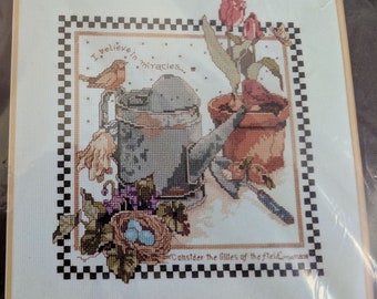 Cross Stitch Kit, I Believe in Miracles, A Candamar Designs Cross Stitch Kit by Sandi Gore Evans, No. 51020