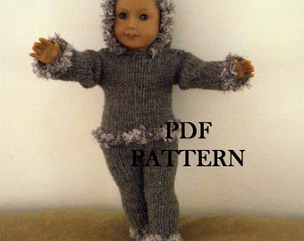 Breipatroon voor een hoodie en broek voor een pop – geschikt voor poppen van 45 cm (PDF-patroon)