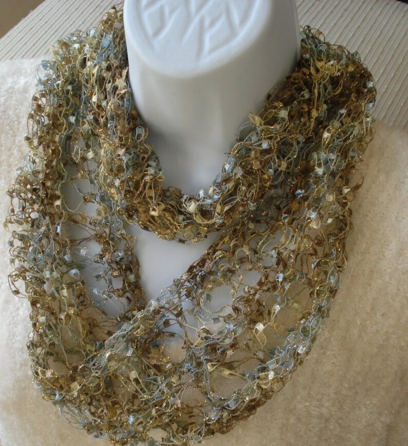Pattern for Knit Moebius Scarf of Ladder Ribbon Yarn with Etsy