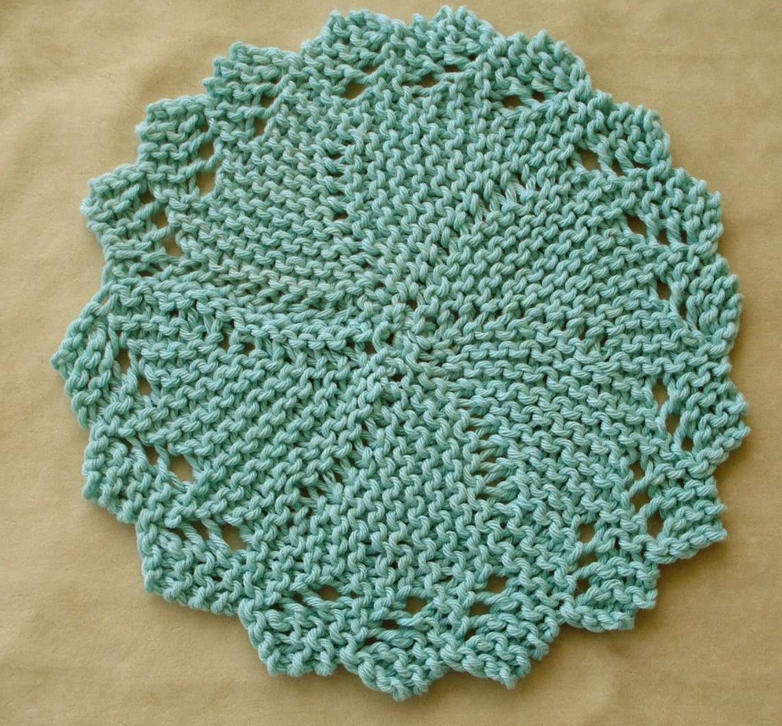 Hand Knit Dishcloth Washcloth Doily Unique Round Best Ever Etsy