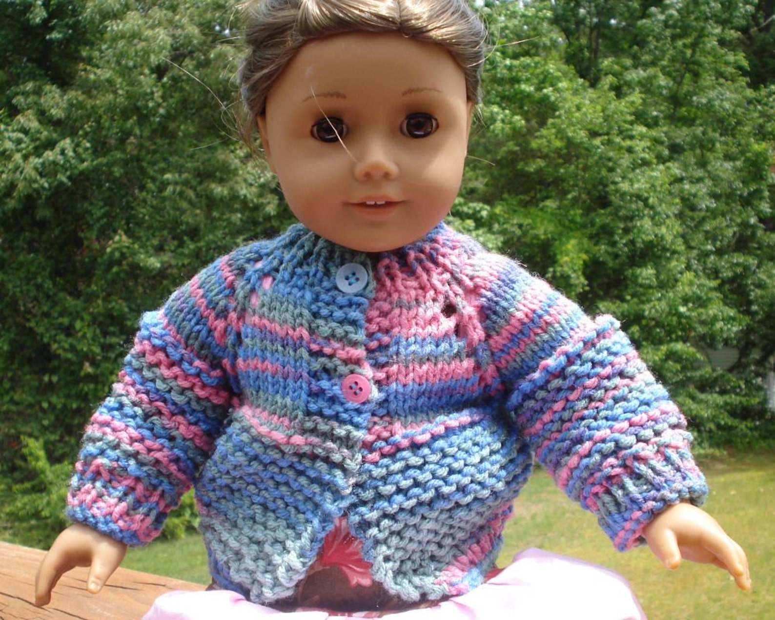 American Girl Doll PDF Knit Sweater Pattern Two Button Etsy
