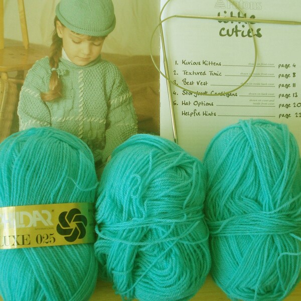 Knitting Kit, Book Yarn and Needles to get you going from my Collection