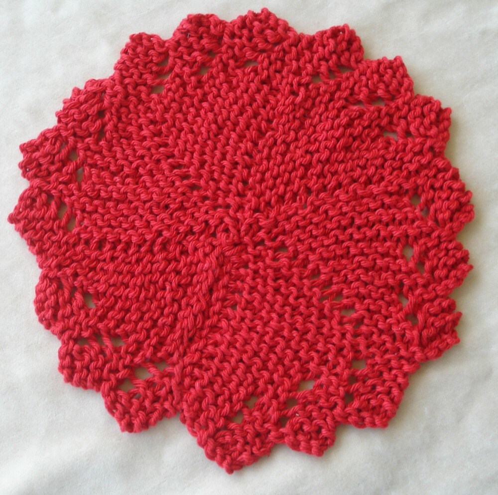 Hand Knit Dishcloth Washcloth Doily Unique Round Best Ever Etsy