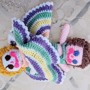 Handmade Topsy-Turvy Doll - Crocheted two-sided doll - Vintage Doll