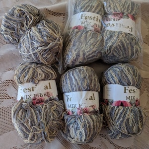 Festival Mixed Fiber Vintage Yarn, Polyester/Acrylic Yarn, 6 Balls available, 50 grams
