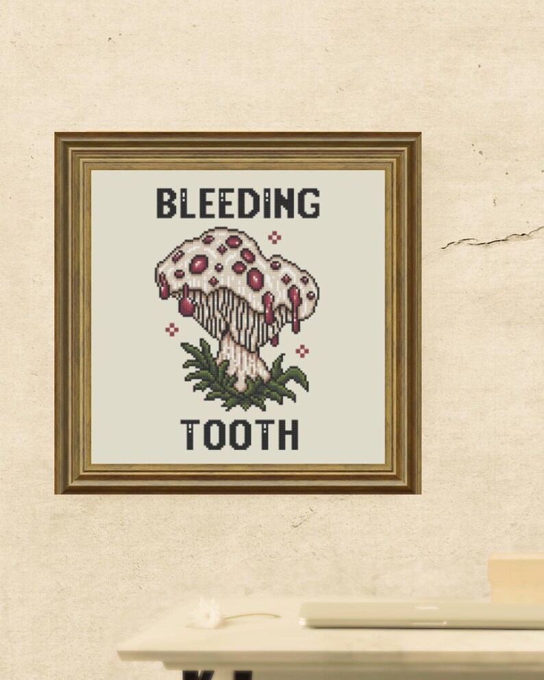 Bleeding Tooth Cross Stitch Pattern | Gothic Mushroom PDF | Poison ...