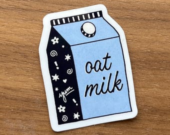 Oat Milk Sticker – Blue Alternative Milk Carton Vinyl Decal