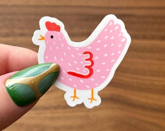 Farm Chicken Sticker – Glossy Vinyl Decal Cottagecore