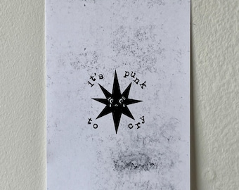 Alt " it's punk to cry " wall art - 4x6 black and white print