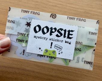 Oopsie Mystery Sticker Bag | 3 Random Imperfect Vinyl Stickers | Alt Witchy Designs