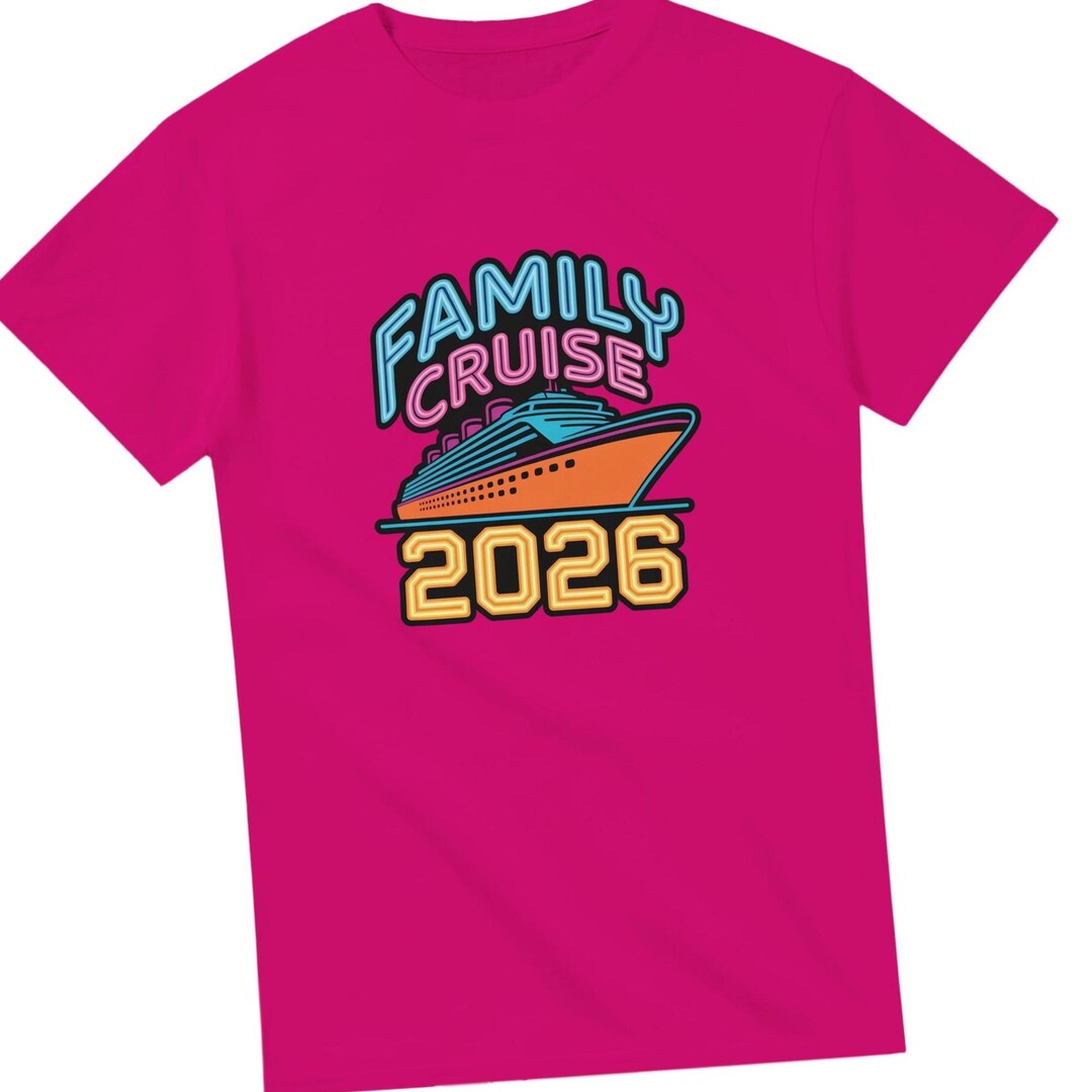 Family Cruise 2026 Shirt | Neon Cruise Ship Tee | Family Vacation T ...