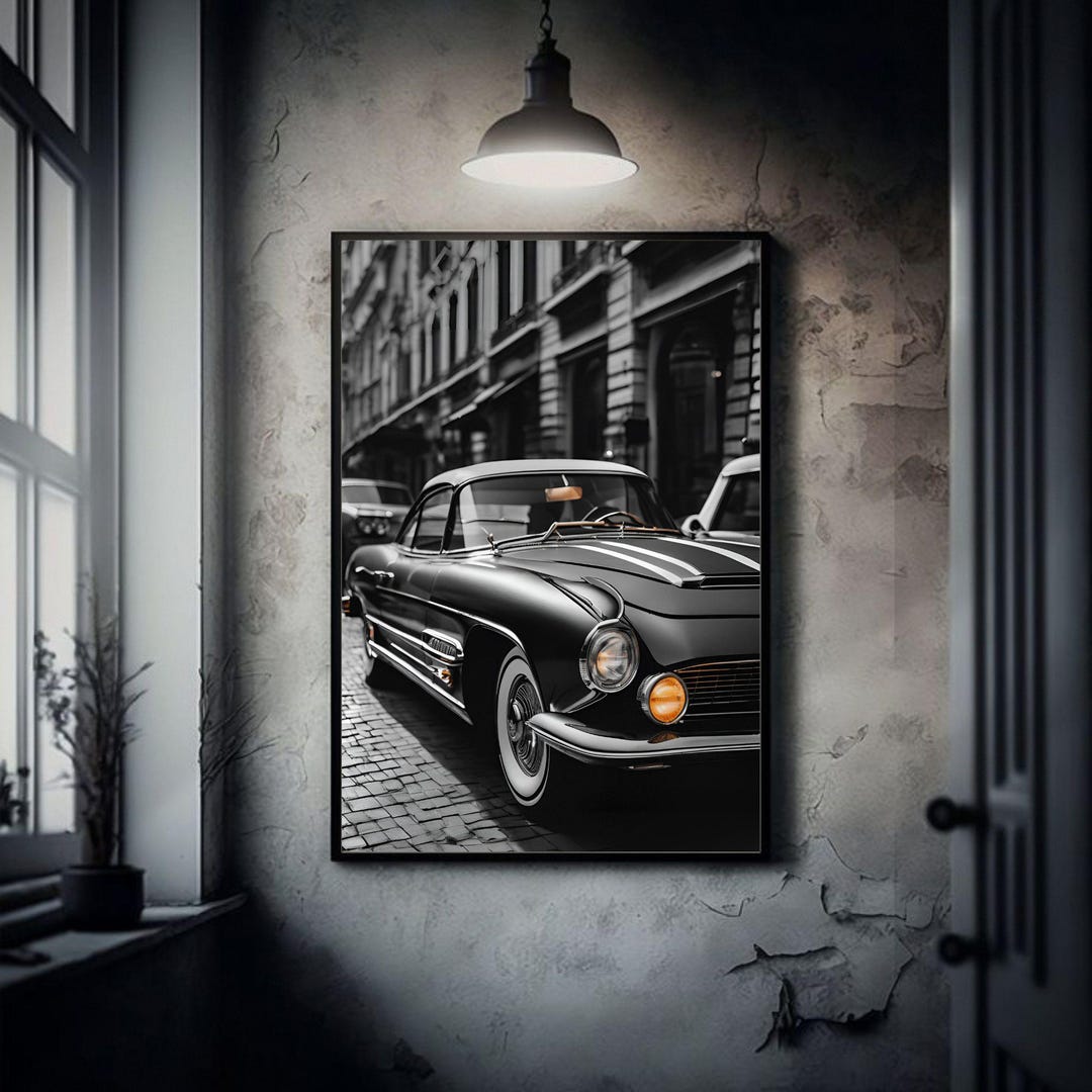 designer-car-print-black-and-white-vintage-car-poster-old-classic