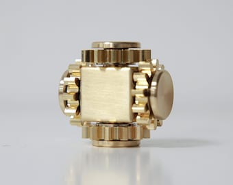 4-Gear Magic Cube Brass Fidget Spinner, Stress Relief Toys, Gift For Him