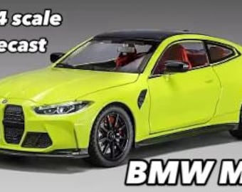 BMW M4 G82 1:18 Voiture miniature Sao Paolo Jaune Diecast + jeton de courses