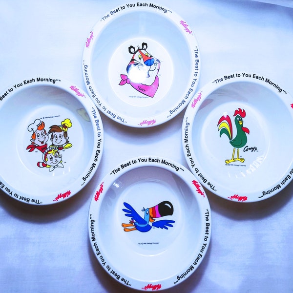 Kellogg's Cereal Bowls You Pick VINTAGE Melamine ~ Snap, Crackle Pop ~ Toucan Sam ~ Tony the Tiger ~ Corny ~ Plastic Cereal Bowls