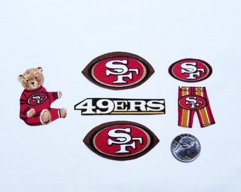 49'ers Cotton Vintage Fabric Iron On, Appliques, Set of 6, Choose From 5 Sets, LAST of My Stock