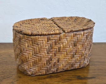 Wicker Rattan Vintage Toilet Roll Lidded Basket-Choose-Boho Bathroom Tissue Storage