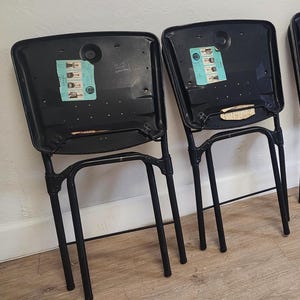 1950s Cosco Folding Table & Two Chairs-Choose Pieces-Black and White Cosco Vintage Game Camping RV Chairs