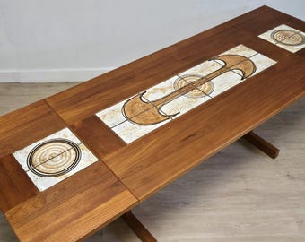 Mid Century Danish Modern Teak Tiled Dropleaf Dining Table-Refinished Made in Denmark Expanding Dining Table