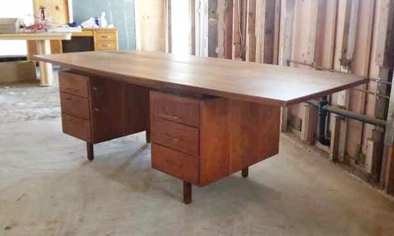 Jens Risom Large Executive Floating Desk For Etsy