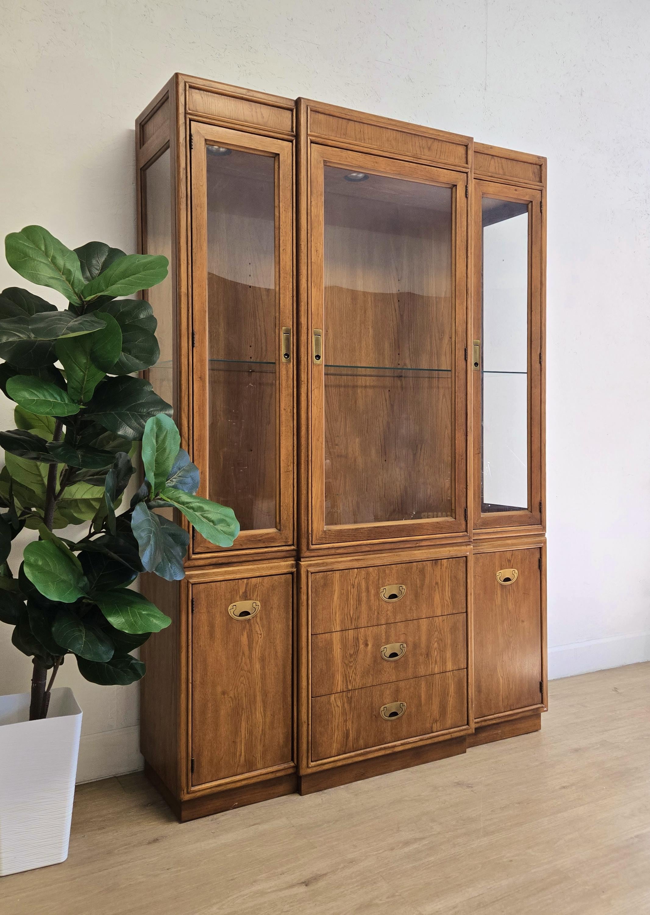 Vintage Passage by DREXEL Campaign Display Hutch-lighted Glass